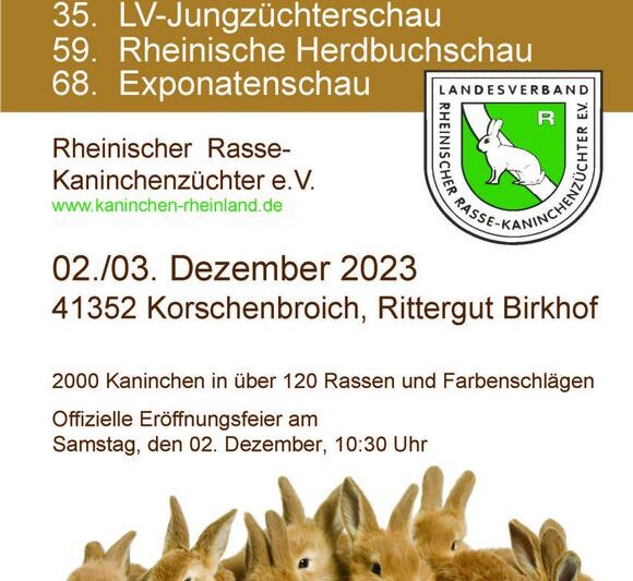 68. Landesverbandsschau Rheinland 2023 in Korschenbroich