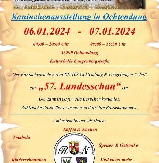 57. Landesverbandsschau Rheinland-Nassau 2024 in Ochtendung