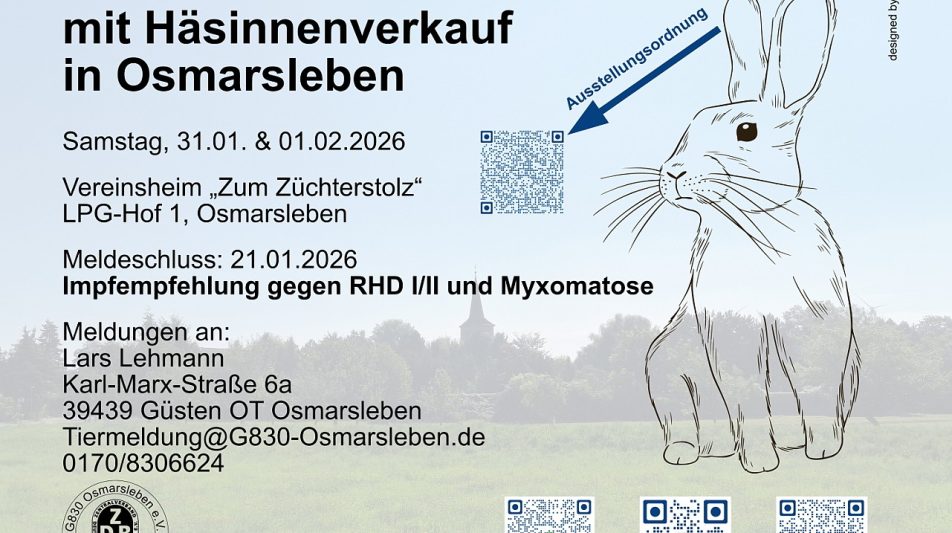 33. offene Rammlerschau mit Häsinnenverkauf in Osmarsleben