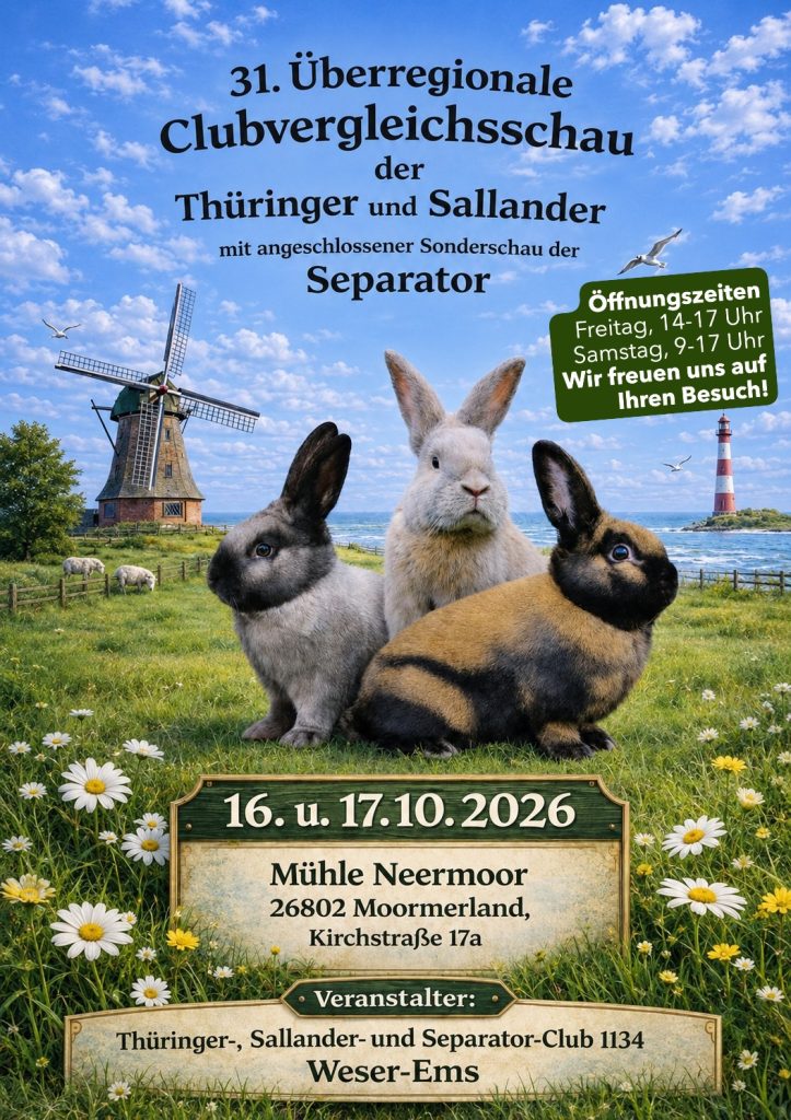31. Überregionale Clubvergleichsschau Thüringer und Sallander