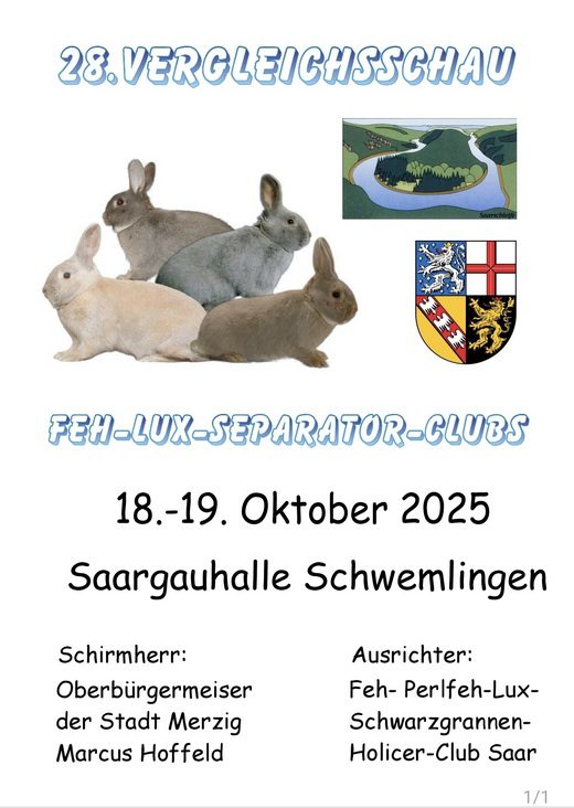 2025_10 Feh-, Lux- und Separator-Club-Vergleichsschau 2025 in Schwemlingen, Einladung